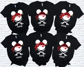 Personalized Disney Pirate Shirt: Mickey or Minnie, Custom Name