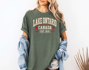 Comfort Colors® Lake Ontario Shirt, Lake Ontario Great Lake Tee, Vintage Canada Lake Shirt, Ontario Vacation Gift, Lake Life Gift, Lakes Tee