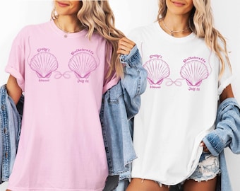 Mermaid Bachelorette Shirt, Coastal Bachelorette Tee, Custom Mermaid Bachelorette Shirts, Seashells Bikini Last Splash Bachelorette T-shirts
