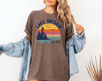 Comfort Colors® Vintage Lake Ontario Est 1615 Shirt, Great Lakes Tee, Canada Tee,Quiet Activism Tee, Subtle Anti Trump Shirt, Travel Shirt