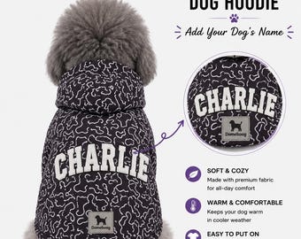 Custom Dog Jacket, Personalized Dog Shirt, Custom Pet Apparel, Text Dog Name for Large and Small dogs, Custom Name Dog Clothes, Pet Raincoat