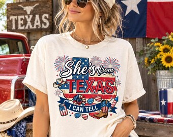 Comfort Colors® Southern Girl Gift, Retro Western Longhorn Shirts, She's From Texas Shirt, Choosin Texas Lyric Tee, Country Music Tees