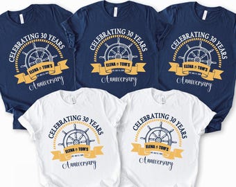 Custom Anniversary Cruise Shirt, Anniversary Gift for Married Couple, Anniversary Matching Couple Gift, Anniversary Cruise Gift, 30th Tee