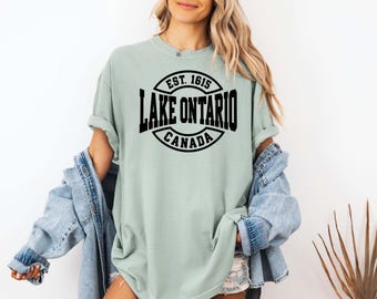 Comfort Colors® Vintage Canada Lake Shirt, Lakes Tee, Ontario Vacation Gift, Lake Ontario Great Lake Tee, Lake Ontario Shirt, Lake Life Gift