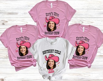 Personalized Cowgirl Birthday Shirt, Western Photo Tee, 30th Birthday Squad Shirt, Custom Cowgirl Outfit, Western Birthday Party T-Shirt