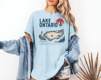 Comfort Colors® Vintage Canada Lake Shirt, Lake Ontario Great Lake Tee, Lakes Tee, Ontario Vacation Gift, Lake Ontario Shirt, Lake Life Gift