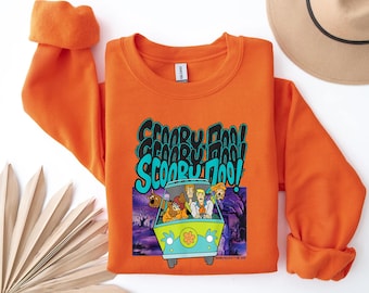 Vintage Cartoon Horror Tee, Scooby Doo Halloween Shirt, Halloween Monsters Shirt, Spooky Mystery Gang Shirt, Halloween Family Trip Shirts