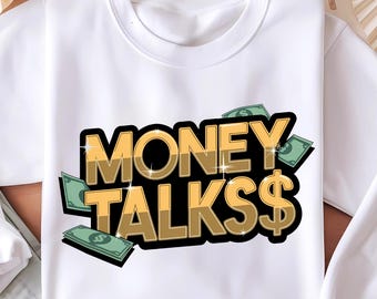 Money Talks Png, Money Power Png, Flujo de efectivo Png, Libertad financiera Png, Dinero divertido Png, Diseños de sueños en grande Png, Boss Vibes Descarga digital