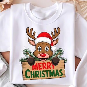 Merry Christmas Reindeer Png, Christmas Deer Png, Cute Reindeer Png, Christmas Sublimation Design, Funny Christmas, Digital Download PNG