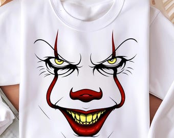 Payaso de terror (Png), Diseño de camiseta de Halloween, Película de terror (Png), Cara de payaso de terror (Png), Horror (Png), Personaje de terror (Png), Horror Halloween (Png)