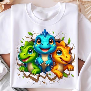 Dinosauro 3D Png, Dinosauro carino Png, Design a sublimazione, Bambini Png, 3d Cracked Hole Png, Design maglietta, Dinosauro T-Rex Png, Download digitale
