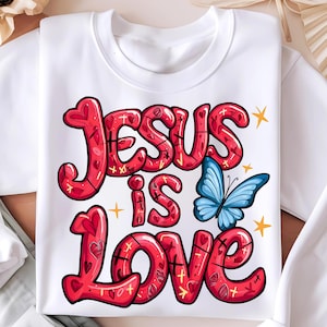 Jesus Is Love Png, Valentines Day Png, Jesus Png, Love Cross Png, Jesus Sublimation Design, Hearts Png, Western Png, Digital Download File