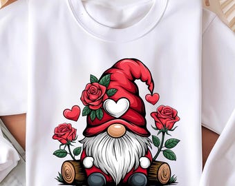 Gnomo de San Valentín Png, San Valentín Png, Sé mío San Valentín Png, Corazones Png, Rosas Png, Diseño de sublimación, Descarga instantánea de San Valentín