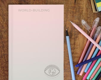 Cuaderno de tapa dura para escritores, diario de creación de mundos para autores y creativos, regalo de escritura para amantes de la lectura, diario para aspirantes a escritores.