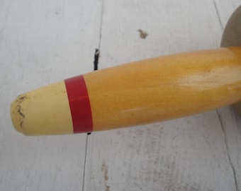 Vintage Rolling Pin Yellow Red