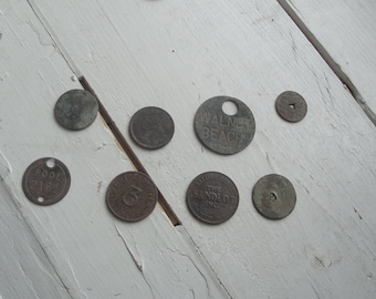 Vintage Token Coins Copper Brass