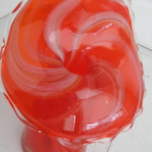 Vintage Blown Glass Lutetian Vase Jack in the Pulpit Red Swirl image 2