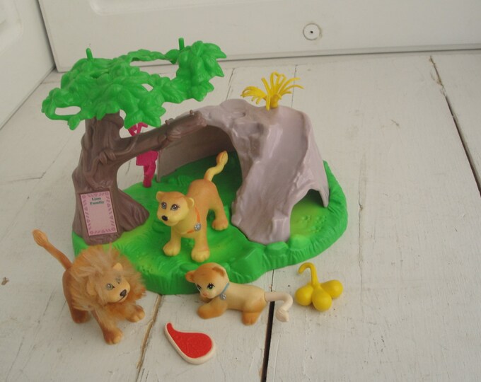 Vintage Littlest Pet Shop Lion Family Zoo Etsy