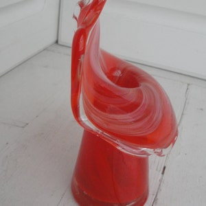 Vintage Blown Glass Lutetian Vase Jack in the Pulpit Red Swirl image 3