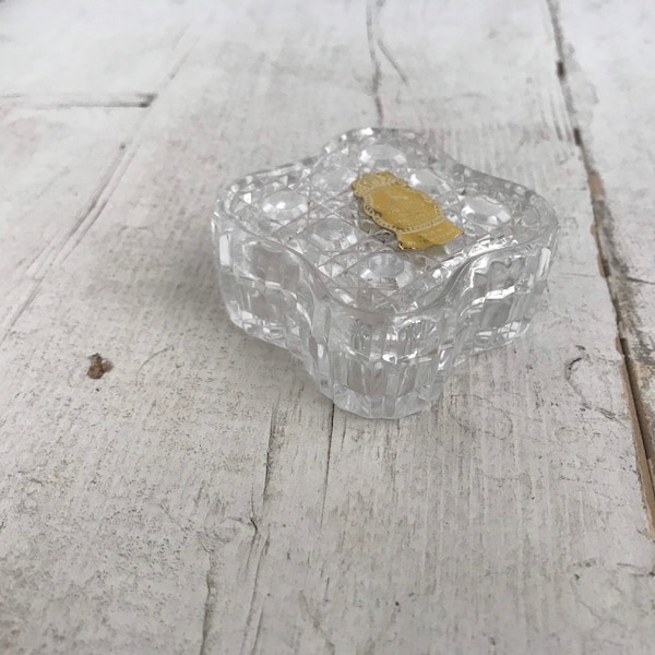 Vintage Imperlux Leaded Crystal Trinket Box Clear