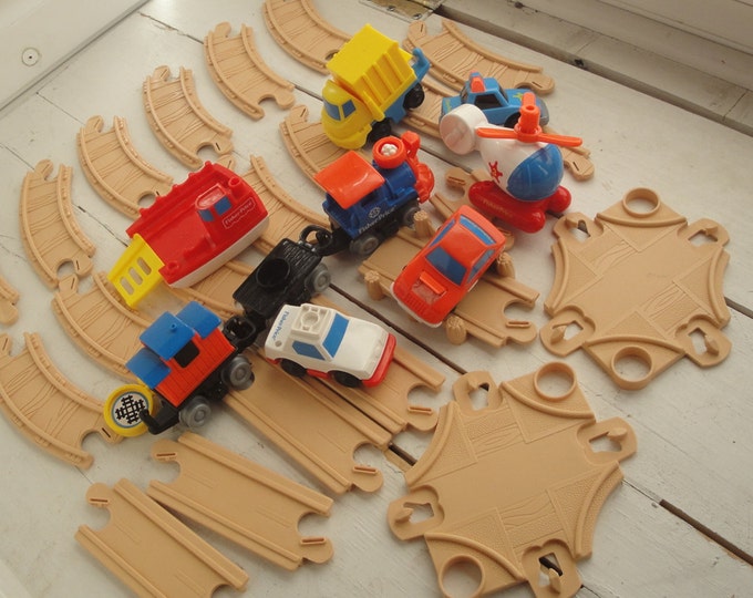 Vintage Fisher Price Flip Track Cars Etsy