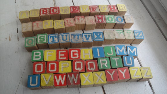 vintage letter blocks