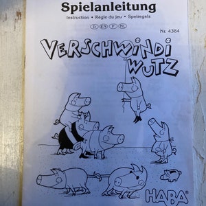 Vintage Haba Frisky Pigs Game Complete Verschwindiwutz Rare image 6