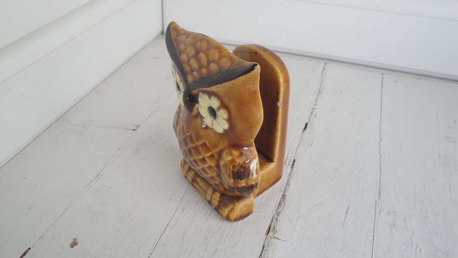 Vintage Owl Napkin Ceramic Brown Etsy