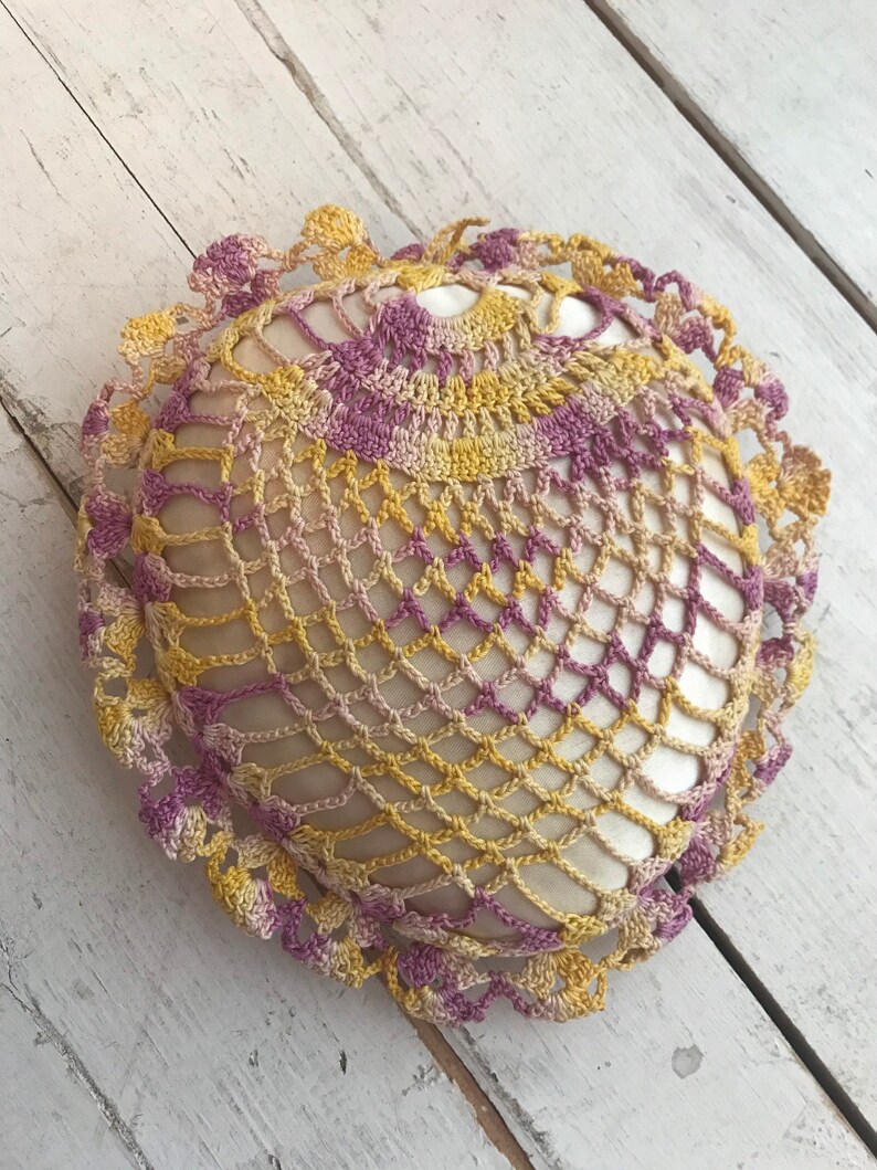 Vintage Crochet Pin Cushion Handmade image 7