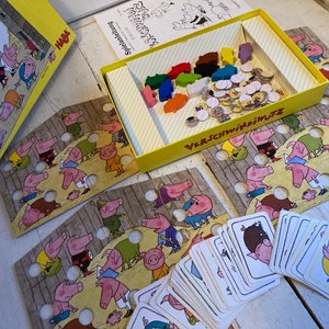 Vintage Haba Frisky Pigs Game Complete Verschwindiwutz Rare image 3