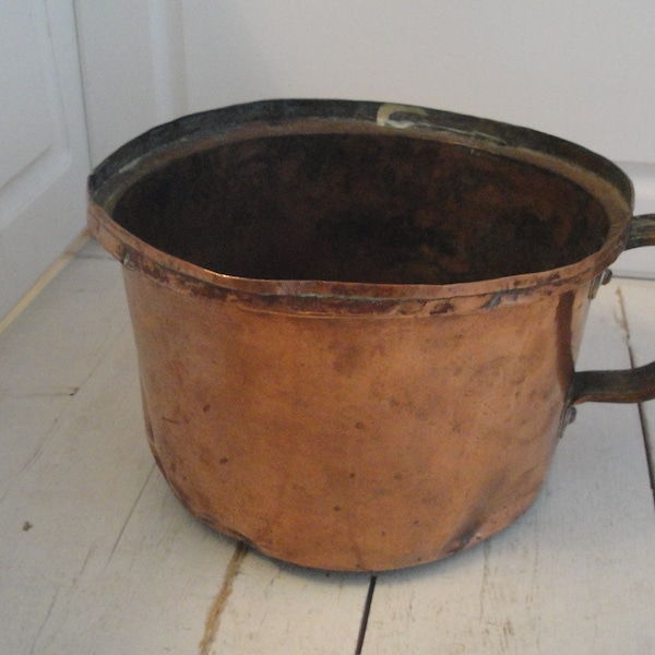 Vintage Copper Pot Handled Large