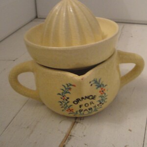 Vintage Baby Reamer Juicer Ceramic 1930 Yellow image 1