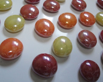 Handmade Glass Pebble Refrigerator Magnets set of 24 Neodymium Warm