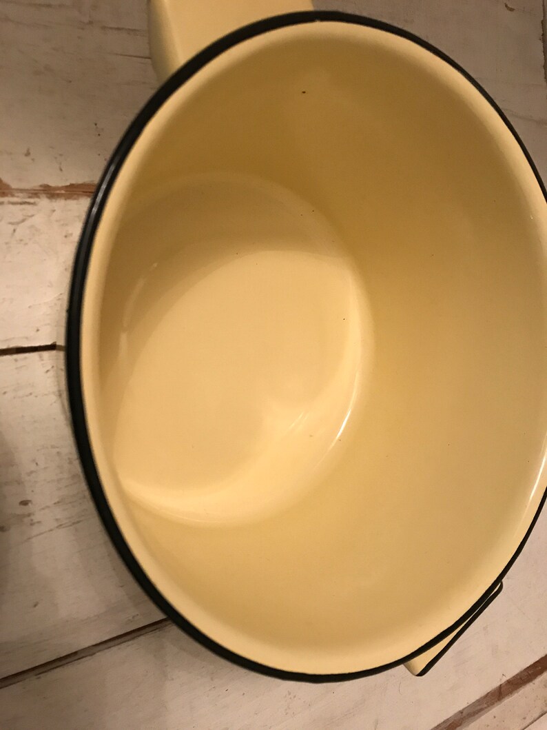 Vintage Yellow Enamel Pots Pans Set of 3 Festival by Federal Etsy