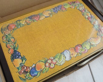 Vintage Warm O Tray Fruit Design in Box