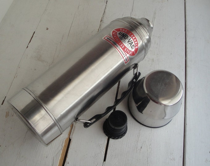 Vintage Uno Vac Thermos Stainless Steel Etsy