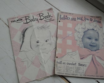 Vintage Baby Knit Crochet Pattern Books Star