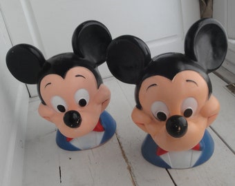 Vintage Mickey Mouse Bank Hard Plastic