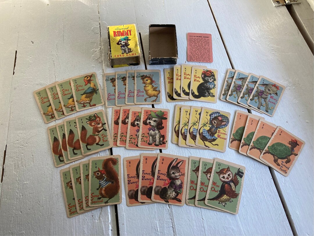 1930s Vintage Animal Rummy Card Game Whitman Peter Pan 42 Etsy