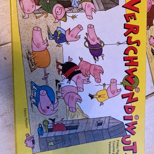 Vintage Haba Frisky Pigs Game Complete Verschwindiwutz Rare image 8