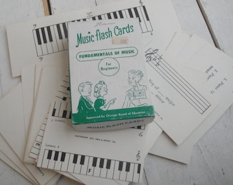 Vintage Music Flash Cards Piano 1951