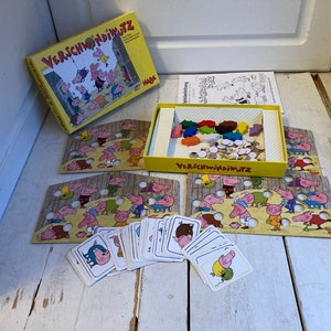 Vintage Haba Frisky Pigs Game Complete Verschwindiwutz Rare image 1