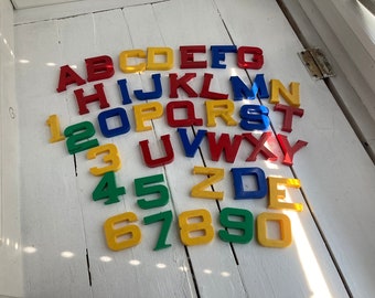 Vintage Ideal Alphabet Letters and Numbers set of 38