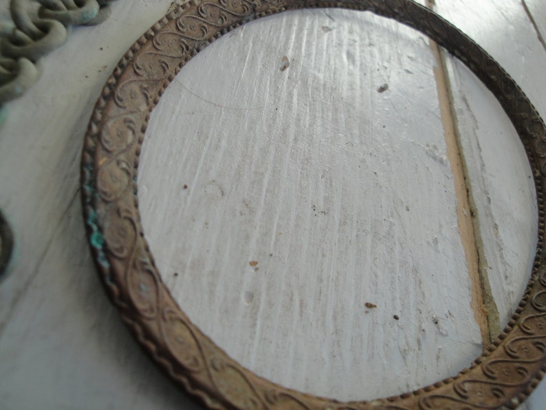 Vintage Key Lock Chain Picture Frame Copper Etsy