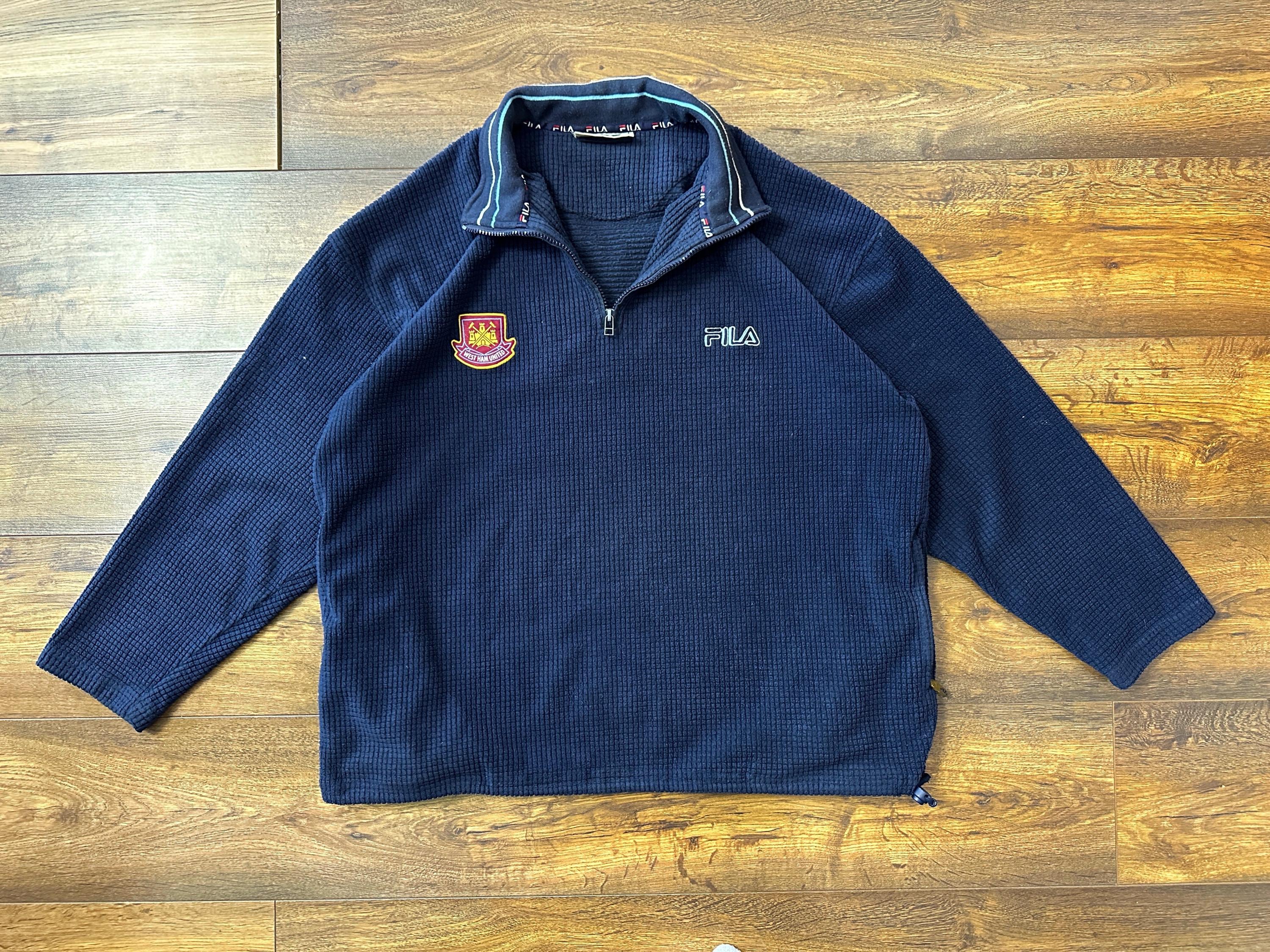 Vintage West Ham United 1999/2001 Football 1/3 ZIP Training Top FILA fleece Jacket XL