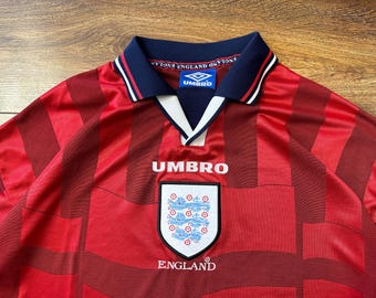 Rare England Team 1997 1998 1999 Umbro Away Kit Football Shirt