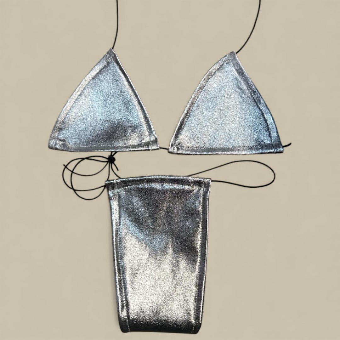 Silver Adjustable Microkini | Exotic Dancewear - Etsy