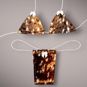 Bambi Microkini with bows, exotic dancewear,  stripper bikini