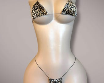 Velvet Cheetah Microkini | Stripper Outfit | Exotic Dancewear