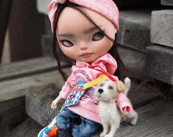 OOAK Custom Blythe Doll: Rosie Red Encore, Sculpted Eyes, OB22 Body